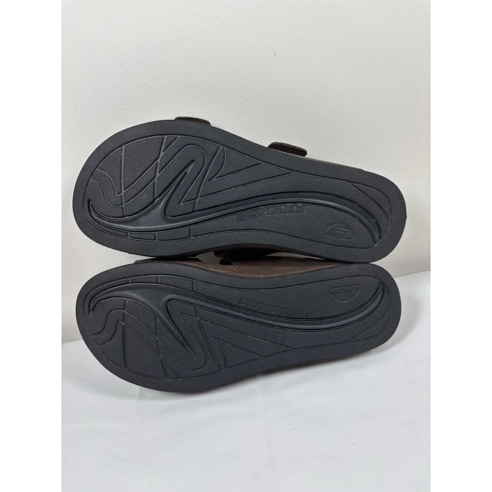 Abeo Sandals Mens N 8 Double Strap Brown Leather Comfort Slide‎ Arch Support